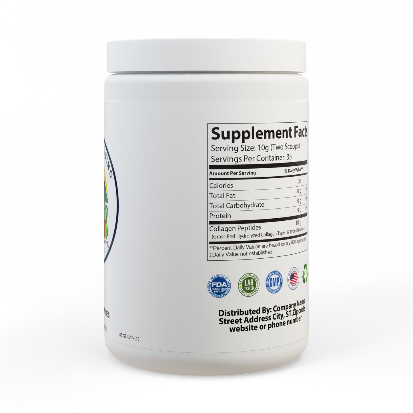 Collagen Peptides Type I & III Supplement (350g, 12.3oz)